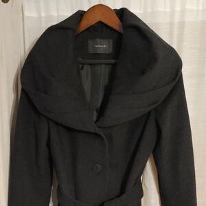 Like New Charcoal Grey Tahari Wool Blend Wrap Coat – Women’s Size 6
